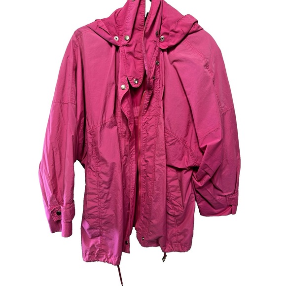 Larry Levine Jackets & Blazers - VTG Larry Levine Women's Pink Hooded Waterproof Lightweight Rain Jacket-Med(EUC)